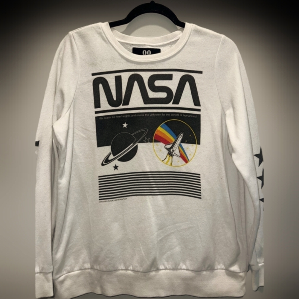 NASA White Graphic Sweater Size 1